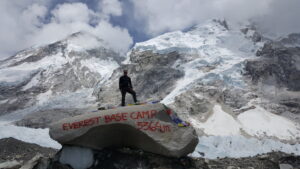 Standing atop Everest Base Camp