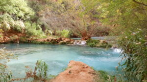 Havasu Campground is on either side of the creek connected by ladders