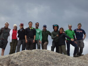 Patagonia: A group photo on top of Erratic Rock, not Erotic Rock.