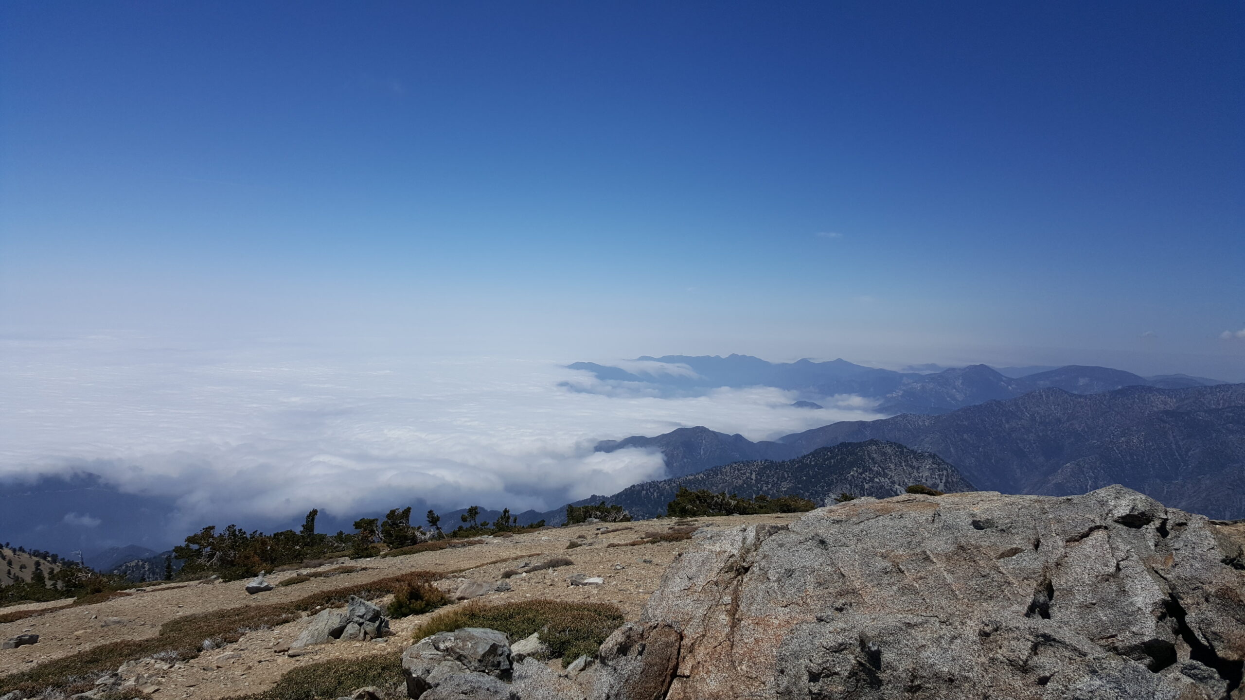 Clouds seem to touch the slopes of West Baldy