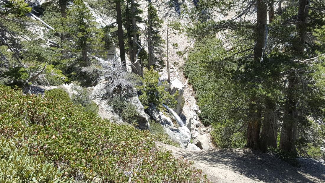 The High Creek waterfall is small and narrow