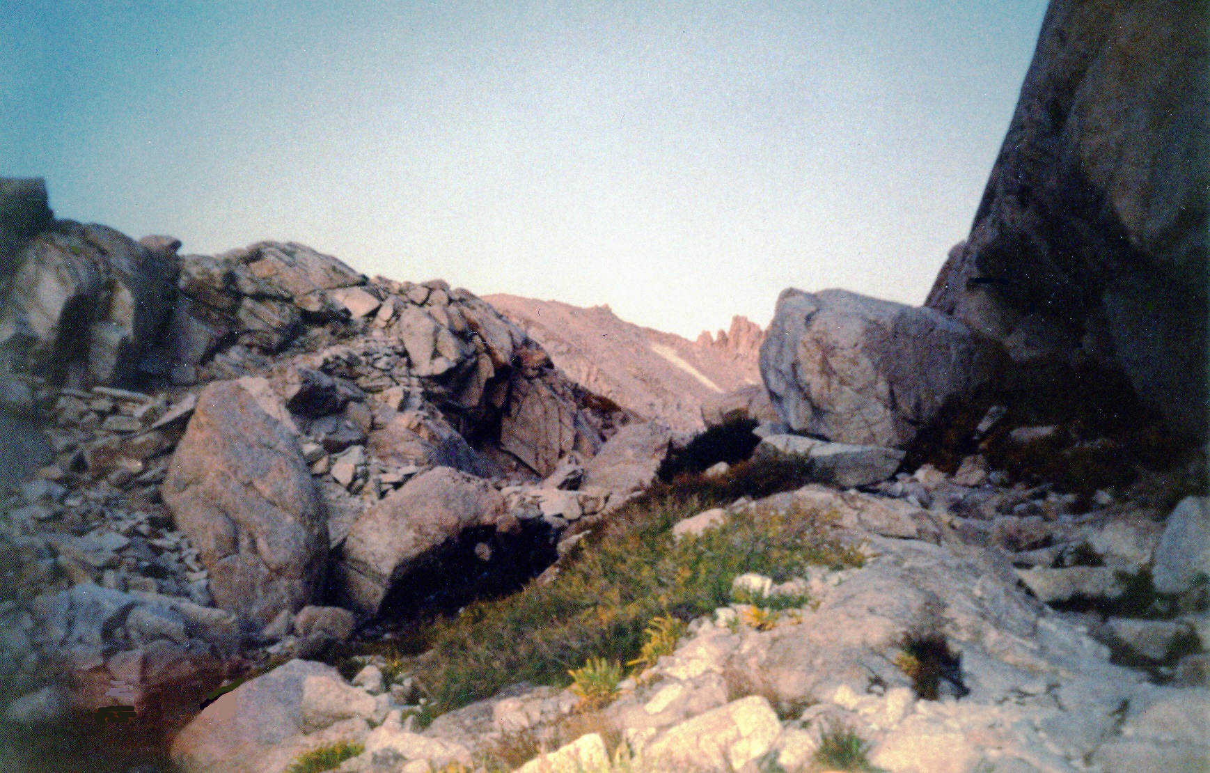 After Lone Pine Lake, there are giant granite slabs on the trail