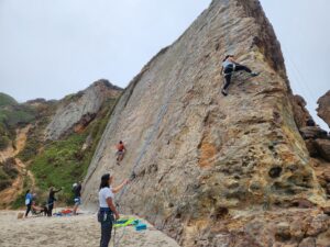 Rock climbing at Point Dume