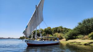 Sailing a felucca on the Nile River