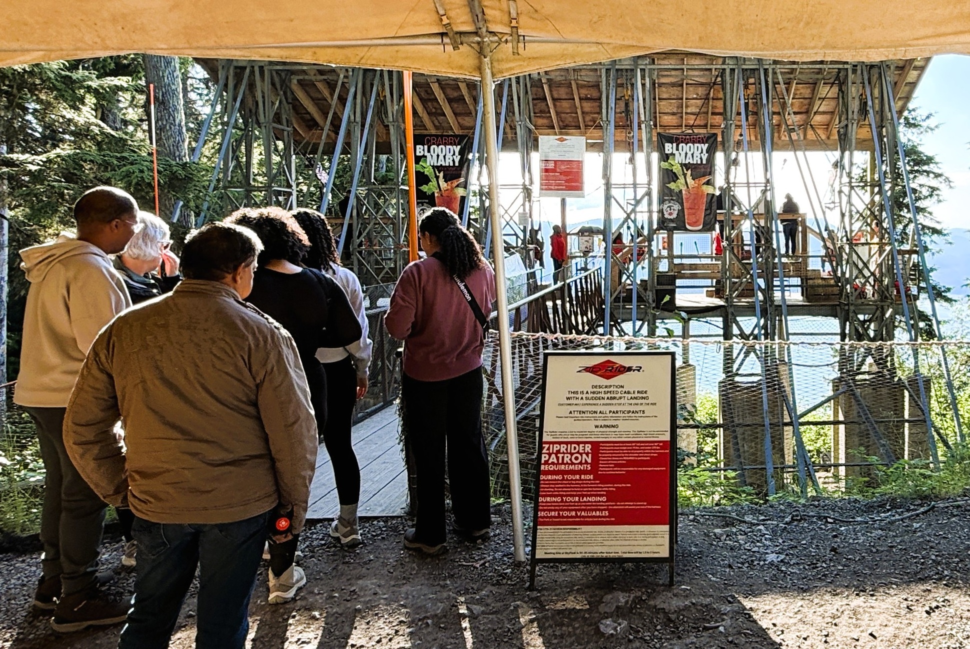 This is the bridge to the ZipRider ziplining launch platform