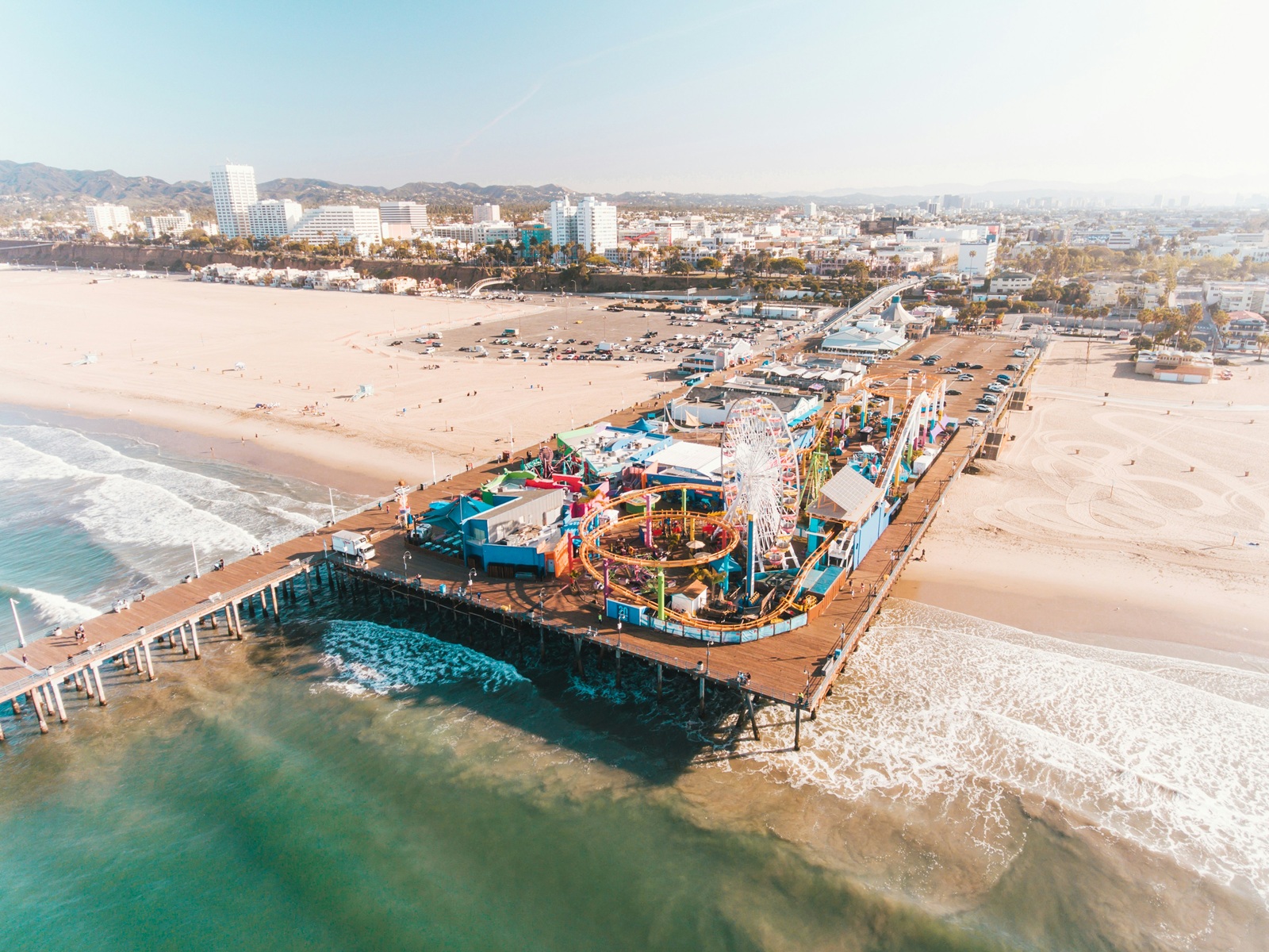 Viewing Santa Monica Pier from above
