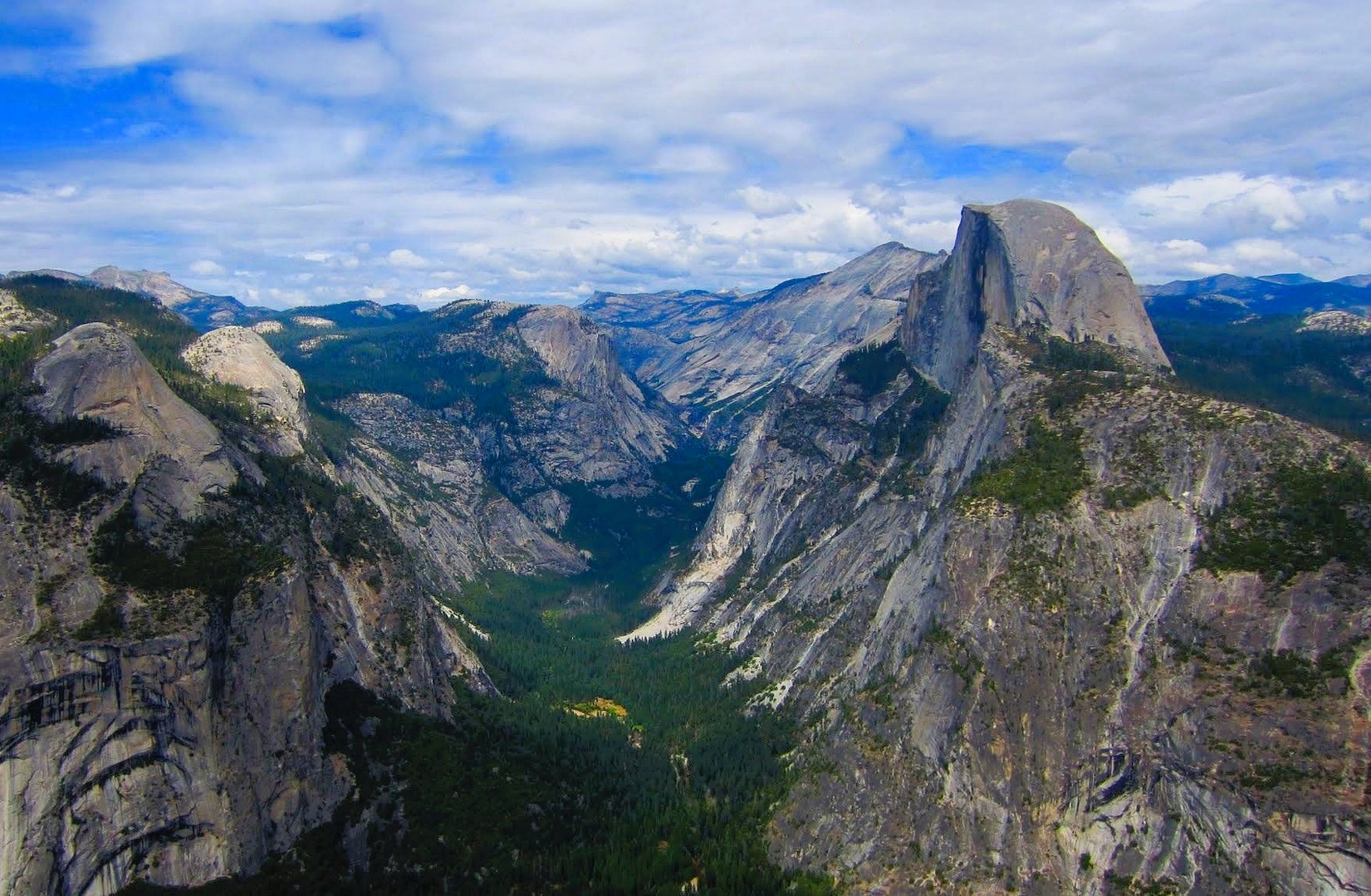 Iconic view of Half Dome and Yosemite