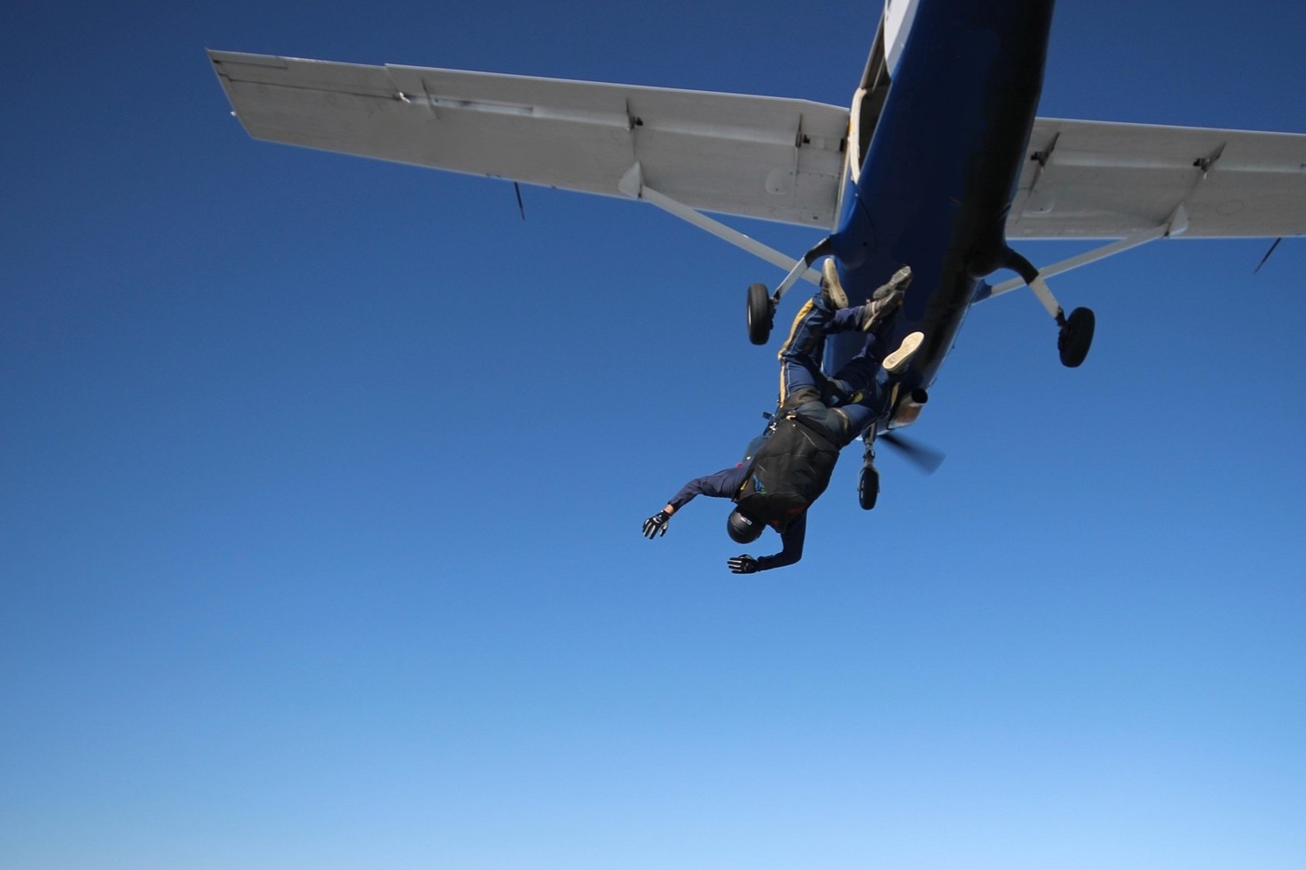 Skydiving means jumping out of a perfectly good plane